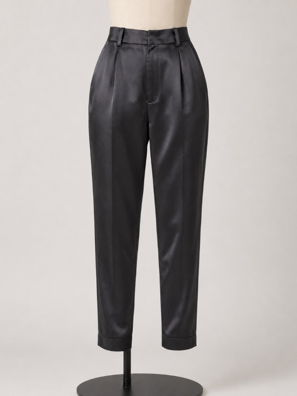 Fleur du Mal 100% Silk High Waist Tapered Pants 0